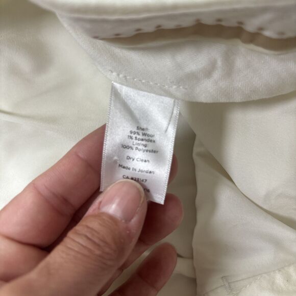 Talbots Windsor Curvy Pants Women’s 2 Ivory Cream Italian Flannel Wool Blend - Picture 8 of 12